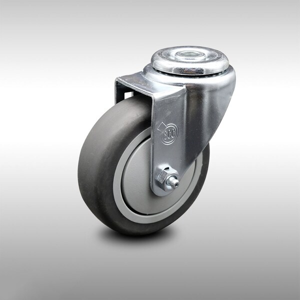 4 Inch SS Thermoplastic Rubber Wheel Swivel Bolt Hole Caster
